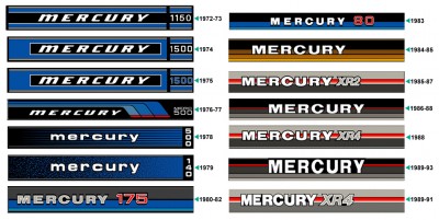 Mercury Outboard Decal Reference from 1972