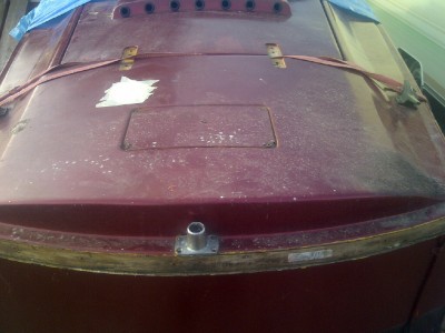 Stern of the boat, showing wood strip