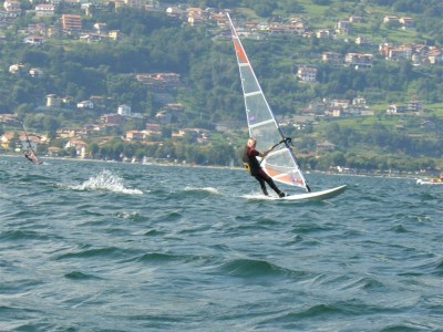 Rapier's brother in full flight...Domaso is known for it's windsurfing.